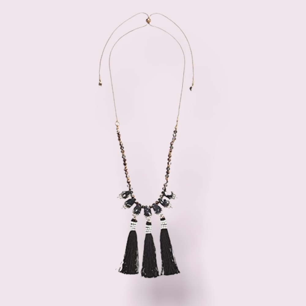 Steve Madden Drop Fringe Statement Necklace